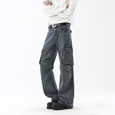 高品质B221美式ins高街暗黑宽松工装牛仔裤LK24341-P70控98，男装牛仔裤，电商B221