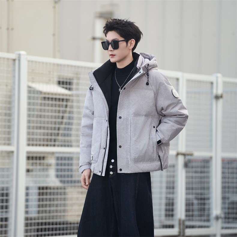 9805-M-3XL-P215-标50绒社会小伙男士休闲连帽潮牌保暖羽绒服图片