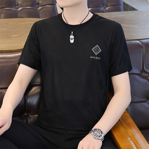 2023夏季新款男士短袖T恤青年时尚休闲男装半袖薄款体恤衫男上衣图片