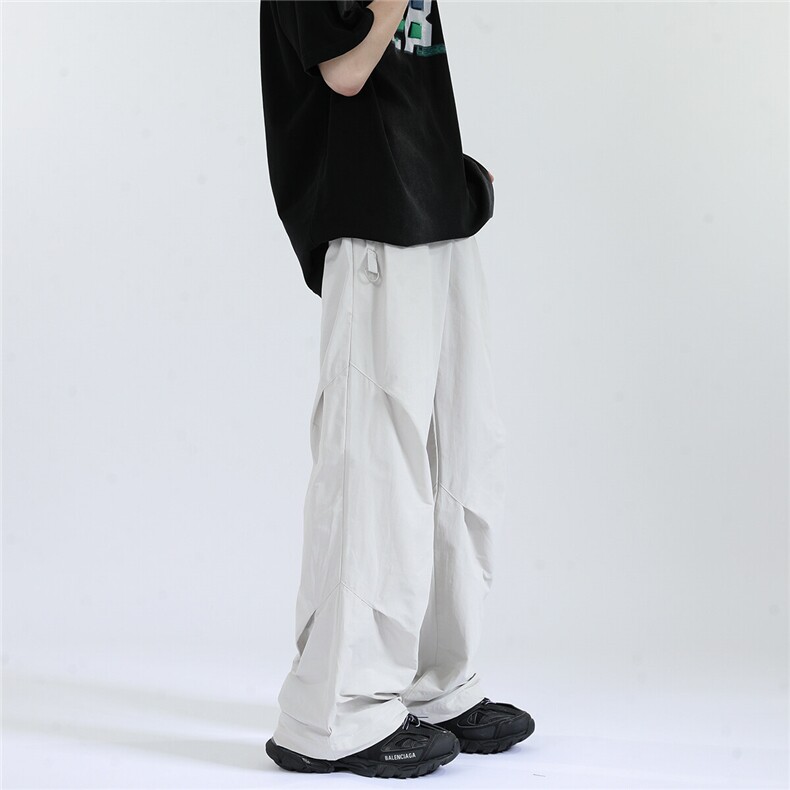 高品质休闲裤褶皱铁环设计中性潮流裤子B336-K369-P55,男装休闲裤,电商B336