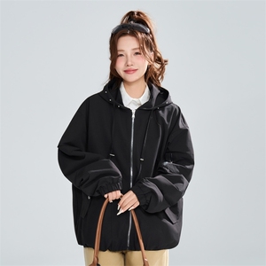 2026春季新款连帽外套女宽松休闲百搭设计感夹克XZ309 JK8005 P75图片