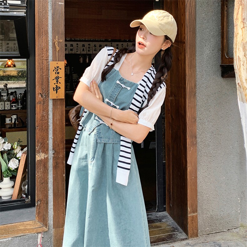 2024夏装新款新中式牛仔套裙B2-206-2409-P145-K218,女装套装/套裙,浙宝220