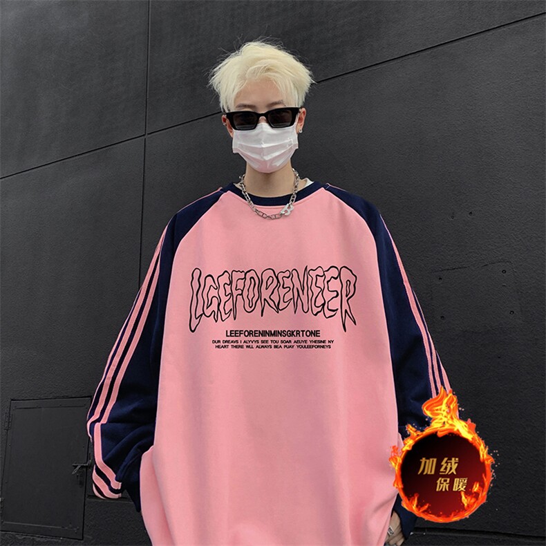 抖音得物供货 提供视频 秋冬重磅美式宽松织带圆领卫衣0701图片