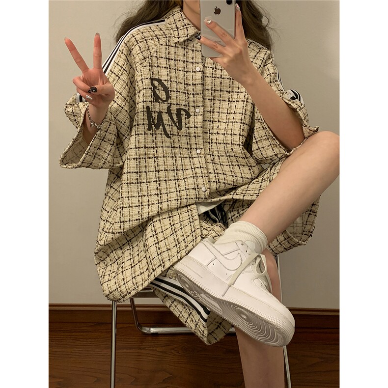 1中性小香风短袖衬衫DCS9018P45短裤DK8797P40套装DTZ9028P85,男装牛仔裤,星座226-2