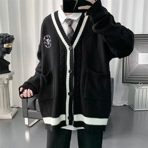 M01-P80    秋冬季学院风针织开衫毛衣外套男图片