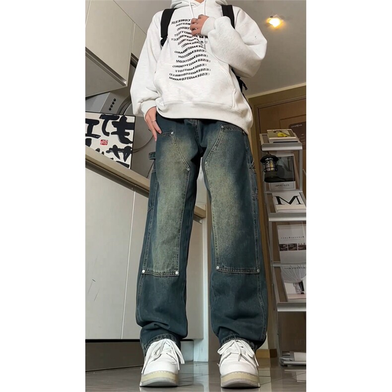 2024春款现货伐木工装牛仔裤男宽松直筒裤GK07-P55-限价68,男装牛仔裤,星座310A-1