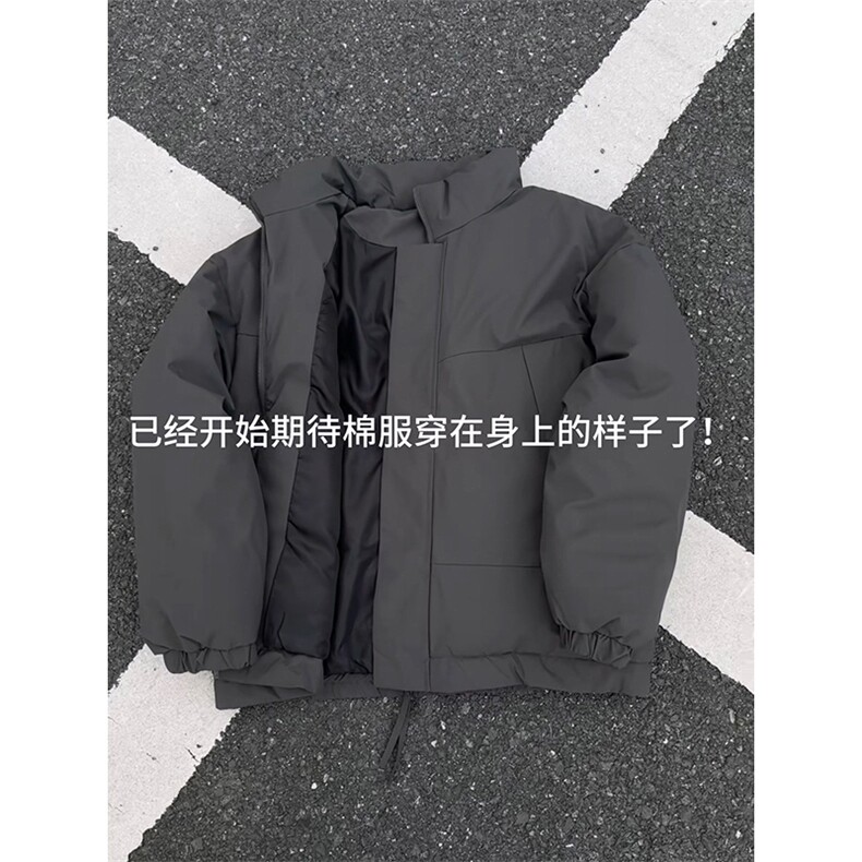 现货美式高街休闲夹克冬季立领纯色三防户外工装加厚棉服外套,男装夹克,电商A486