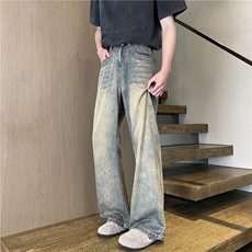 2025夏季新款美式高街百搭微喇冰丝牛仔裤B315-K671-P55控78，男装牛仔裤，电商B315