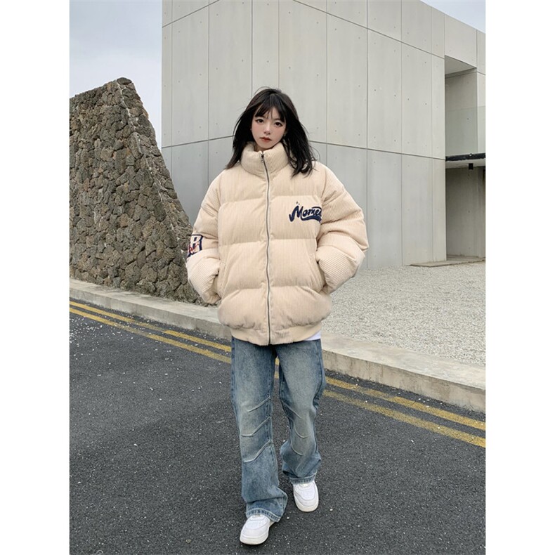 2024新款美式复古灯芯绒加厚外套男款冬季立领棉服情侣保暖棉,男装棉衣,星座506A