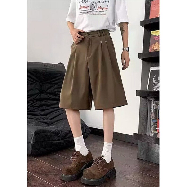 青少年日系简约纯色休闲短裤男女夏季街头宽松五分西裤DK013,男装西裤,星座1116A（原606A-3）