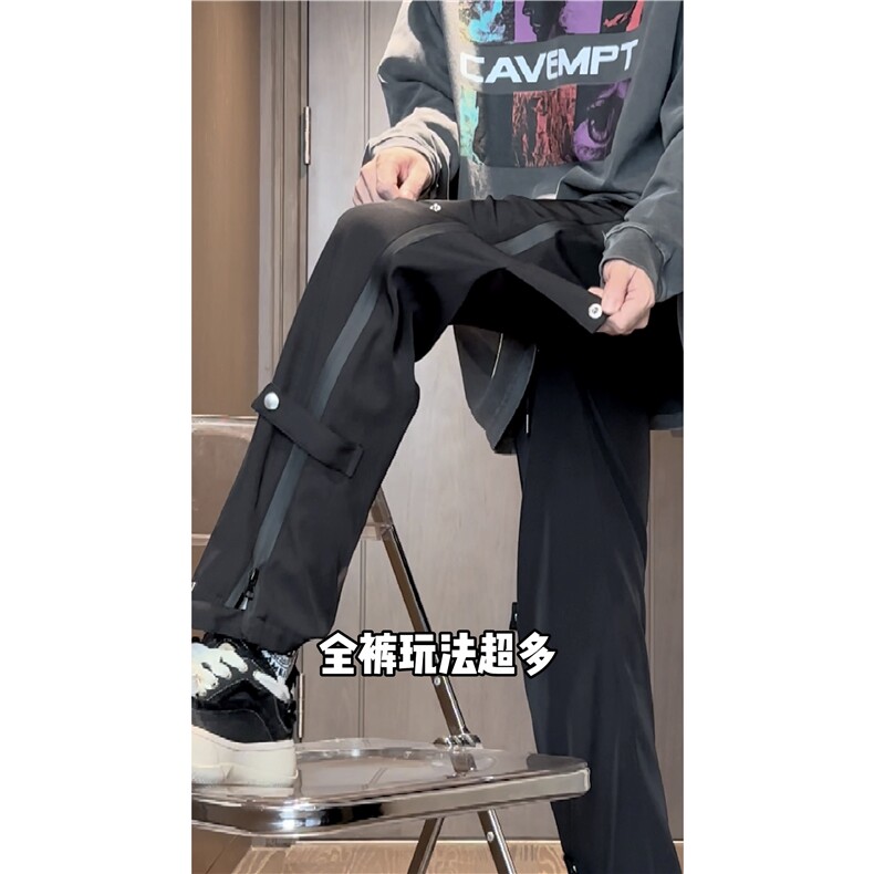24春季新款潮流拉链排扣设计冲锋裤休闲裤B315-K23436-特p40控78图片