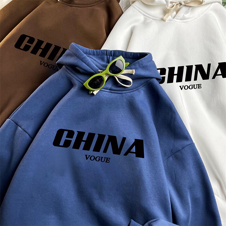 WY2001-P35加绒款-P40纯棉连帽卫衣男大码运动帽衫宽松薄,男装卫衣,电商A040