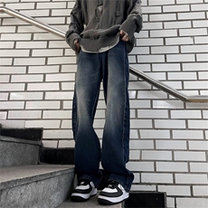 秋季高街oversize潮牌直筒休闲裤美式复古水洗牛仔裤男K7491-P50，男装牛仔裤，星座512-3