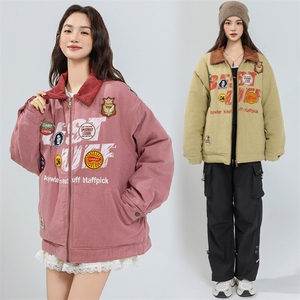 2026春季新款港风美式日系刺绣异色翻领灯芯绒夹克ins JK1415-P95图片