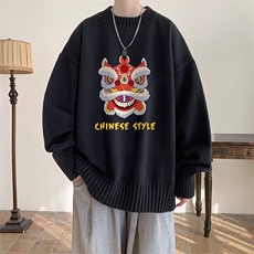 半高领毛衣男士大码针织衫男毛线衣男M18185-P45加绒款-P65，男装针织衫/毛衣，电商A040