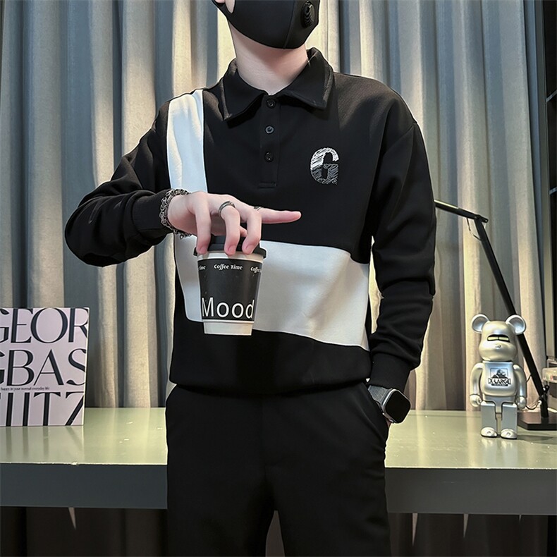 痞帅高级感拼接翻领男士卫衣外套社会小伙店主风301C-WY49P58控78，女装短外套，星座301C（原B323）