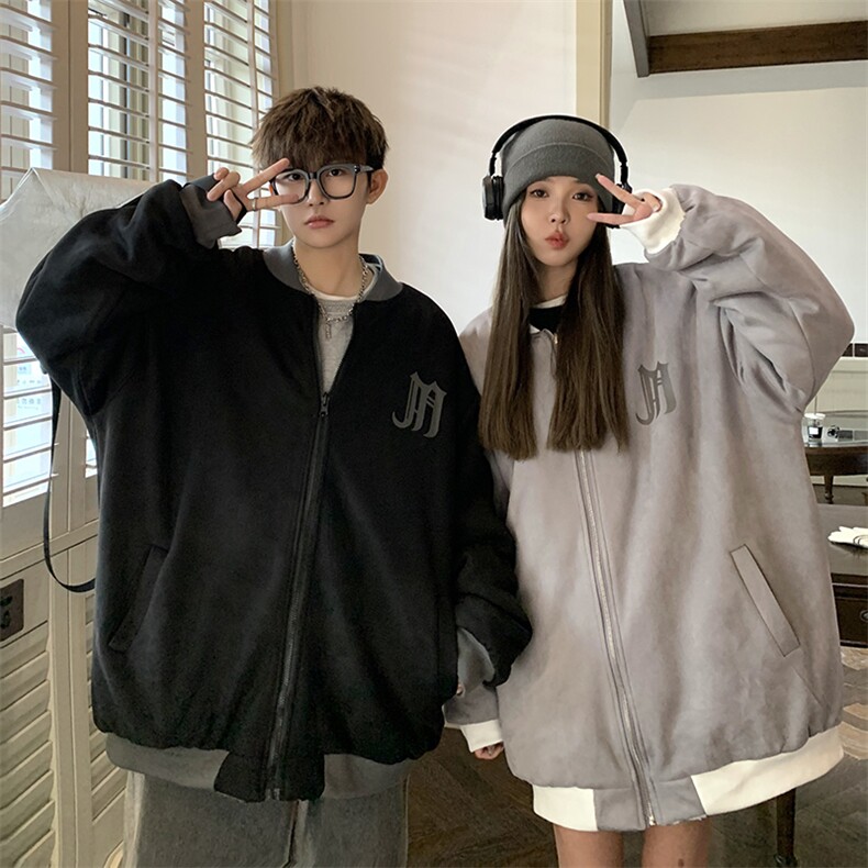 1港风情侣两面穿棉衣男麂皮绒羊羔毛夹克棉服男外套8702P110控148,男装夹克,星座226-2