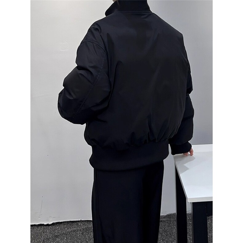 美拉德立领飞行员夹克男秋冬季潮牌加棉加厚保暖宽松廓形棉服外套,男装夹克,星座410-7