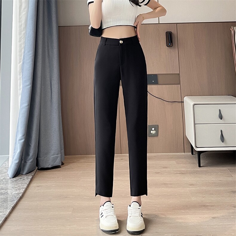 现货黑色西装裤女职业正装春夏通勤工作裤小个子九分烟管西裤,女装休闲裤,云美莎专业女裤-全店现货