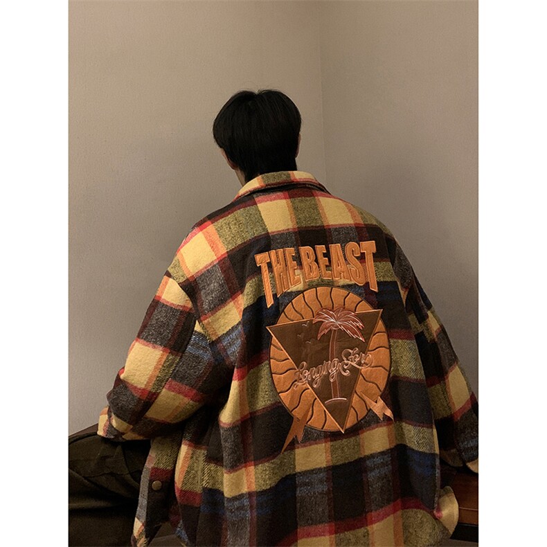 春秋季毛呢夹克港风暖景大码外套同款CS2505-P85控138,男装夹克,星座717