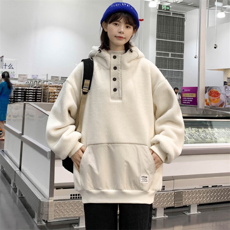 2023秋冬休闲羊羔绒上衣潮加厚连帽卫衣外套男女981-P90控价128,男装卫衣,电商A441-1