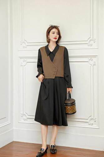 现货秋季连衣裙两件套，女装连衣裙，依美依缘