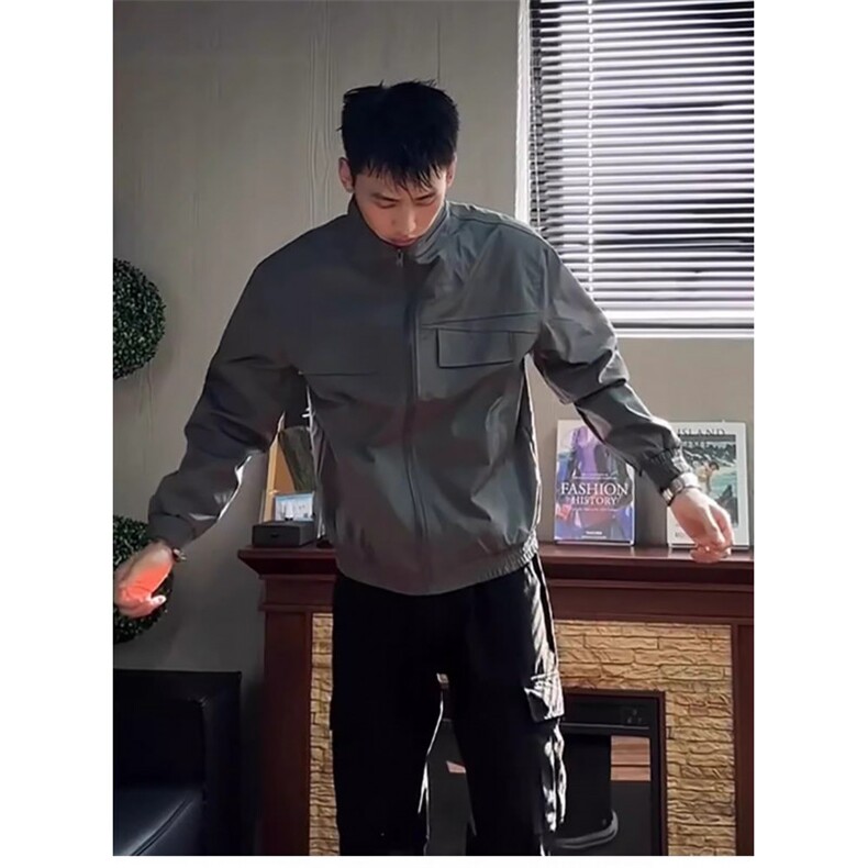 美式复古飞行员外套男士春秋季机能工装立领夹克潮流痞帅上衣,男装夹克,星座506A