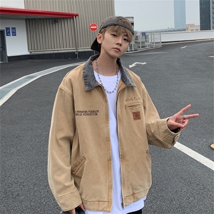 F370 P80 男生秋装新中式潮牛仔外套男复古宽松水洗做图片