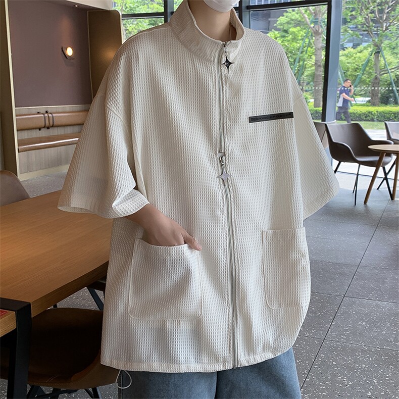 F236-P33夏季新款慵懒百搭潮流衬衫男潮牌ins休闲宽松衬衣现货,男装衬衫,星座512-6