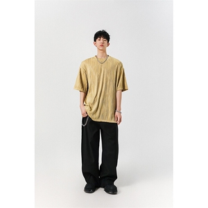 8XL-M 特大码夏季短袖冰丝皱感透气T恤男潮垂感宽松半袖DX305P45图片