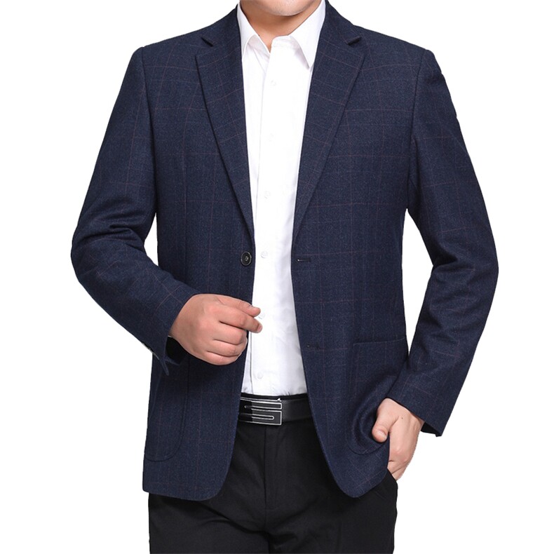2023年秋季新款休闲西服商务西装中年男士单西弹力宽松外套男,男装西服,电商B212（原钱塘6029）