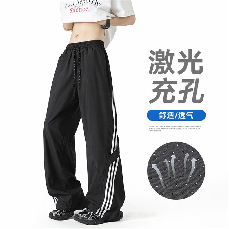 潮牌条纹宽松运动美式垂感户外休闲裤宽松长裤K5029-P38图片