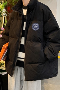 秋冬新款韩版加绒加厚保暖立领宽松棉服外套男MY2050P95控118图片