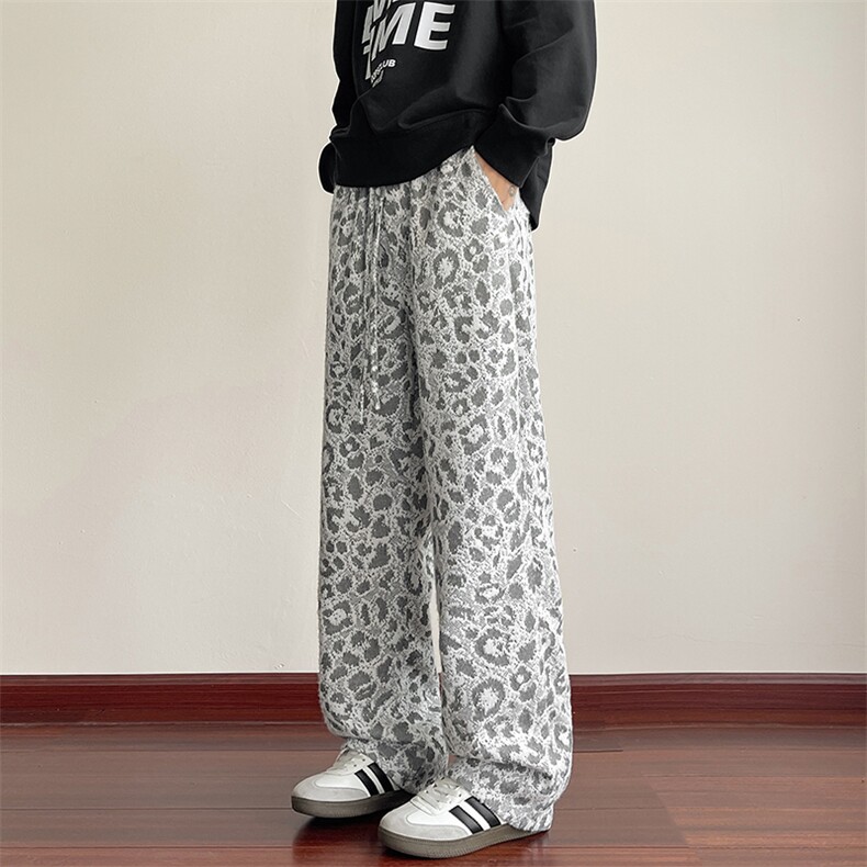 YK86116-P40涤纶秋冬新款豹纹卫裤男,男装休闲裤,电商A086-1