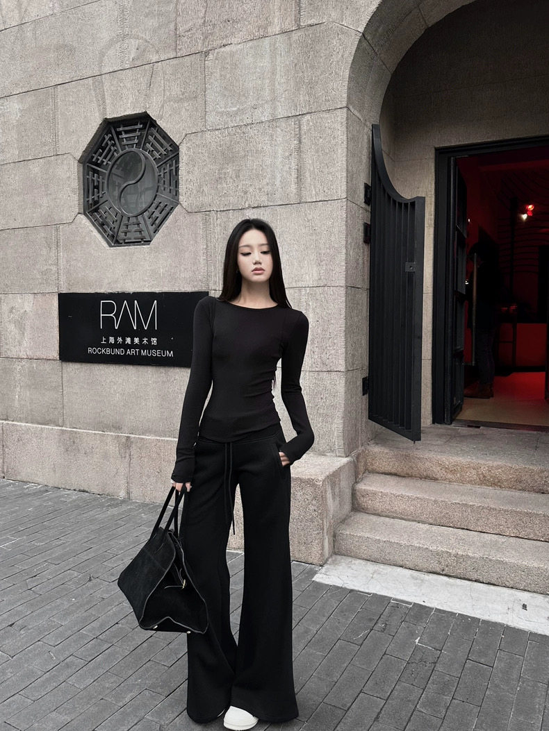2025年秋季时尚百搭通勤简约休闲加厚加休闲裤,女装休闲裤,湘姗