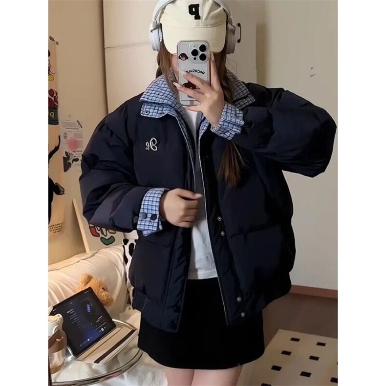 网络图现货宽松外套男女款冬季复古宽松面包服棉服R7633-P105,男装棉衣,星座1005-4