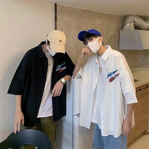 短袖衬衫春款男港风潮流C2205P33