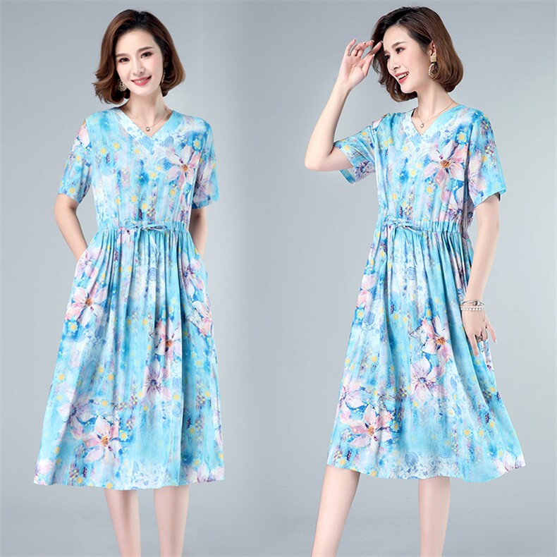 时尚潮流连衣裙舒适短袖2021年夏季休闲宽松气质,女装连衣裙,小林双子