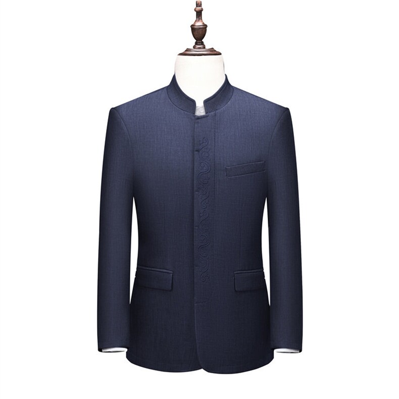 现货中山装西服外套男中老年风新中式休闲西服唐装套装,男装西服,钱塘723