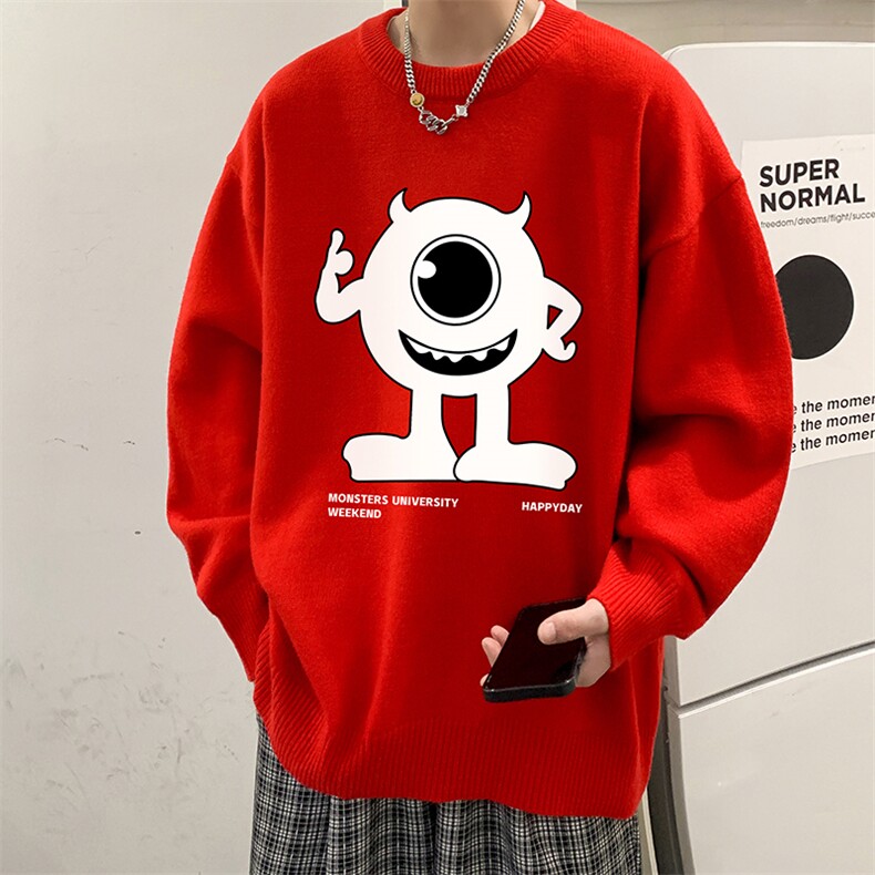 圆领毛衣男大码针织衫男毛线衣线衫M67327-P45 加绒款-P65图片