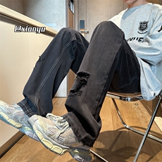 XZ616春季新款复古破洞设计感牛仔裤休闲长裤TY2405P65控78，男装牛仔裤，星座512A（原616）