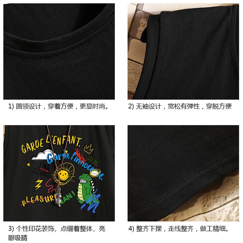 BX25219-P20港风运动汗背心男大码汗衫男无袖T恤男砖墙,男装T恤,电商A040A