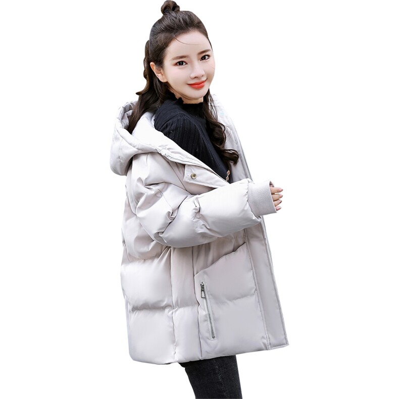 时尚显瘦短款棉服女2024新款宽松拉链纯色长袖外套,女装棉衣/棉服,深妍伊美