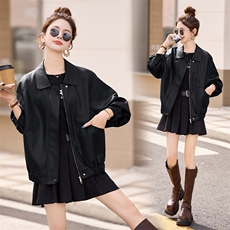 海宁皮衣女2025年新款仿绵羊皮高端机车皮夹克短款外套休闲，女装皮衣，江南女神