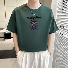 店主风夏季纯短袖T恤男2023新款轻熟风纯色像素半袖TX35-P38，男装T恤，星座301C-5