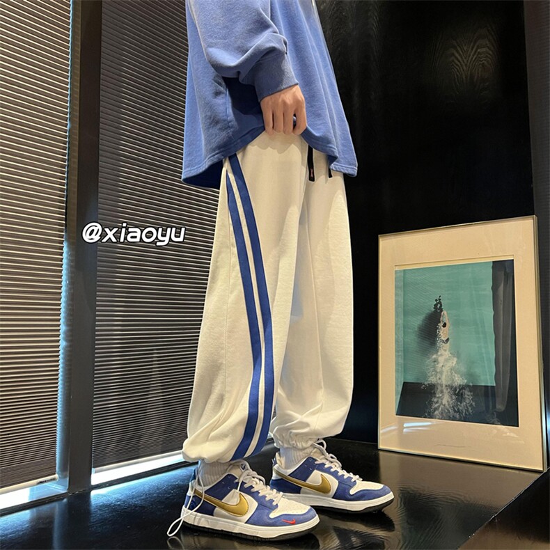 XZ616秋季新款百搭休闲织带印花重磅卫裤拖地长裤TY408P55控68,男装休闲裤,星座512A（原616）