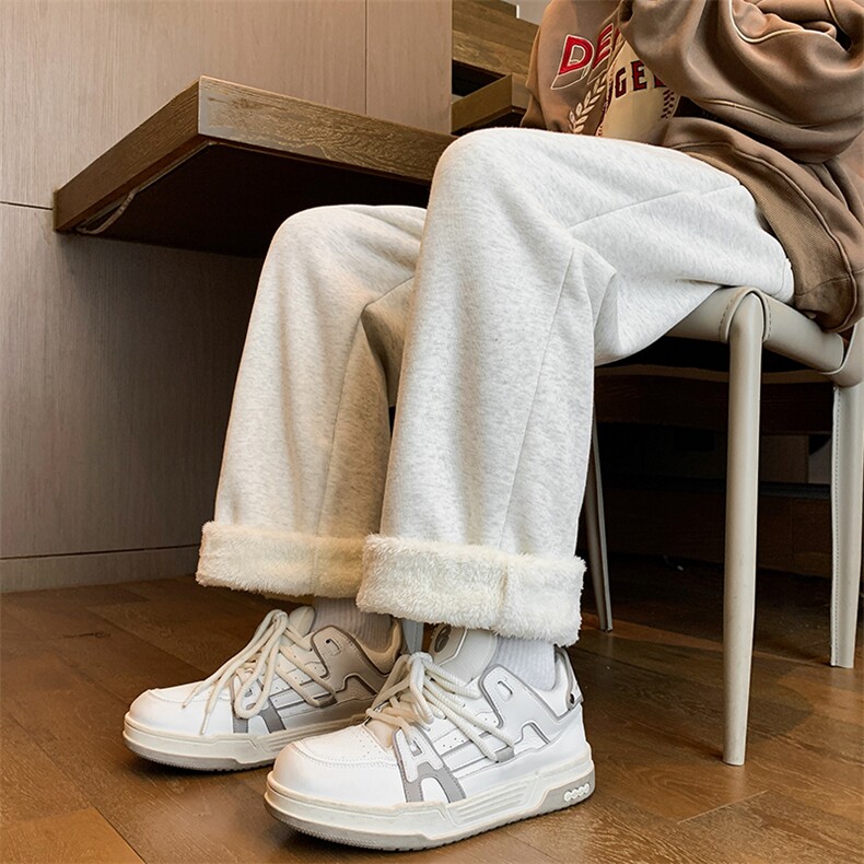 8XL-M羊羔绒运动裤宽松束脚棉裤加厚保暖休闲裤卫裤K9105P58控78，男装棉裤，电商D206-1