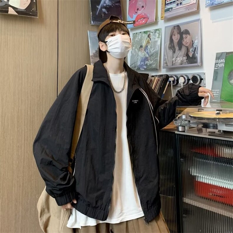 新款刺绣立领外套男生春秋潮痞帅美式夹克J101P55,男装夹克,星座1116-2
