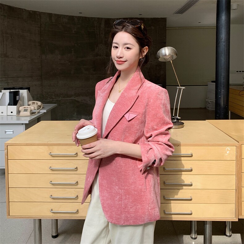 春季新款大货2026春季新款定制丝绒压花西装女M2603P155K248,女装短外套,2C268