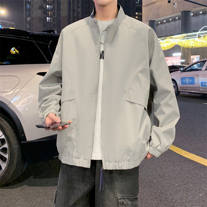 撞色立领外套男春秋季户外防水休闲宽松上衣夹克A406JK3502P75,男装夹克,星座309（原A406）